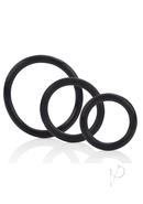 Rubber Cock Ring Black 3 Piece