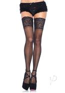 Lycra Stay Thighhigh Lace Top Plus Black