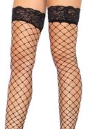 Fence Net Stocking Lace Top Os Blk